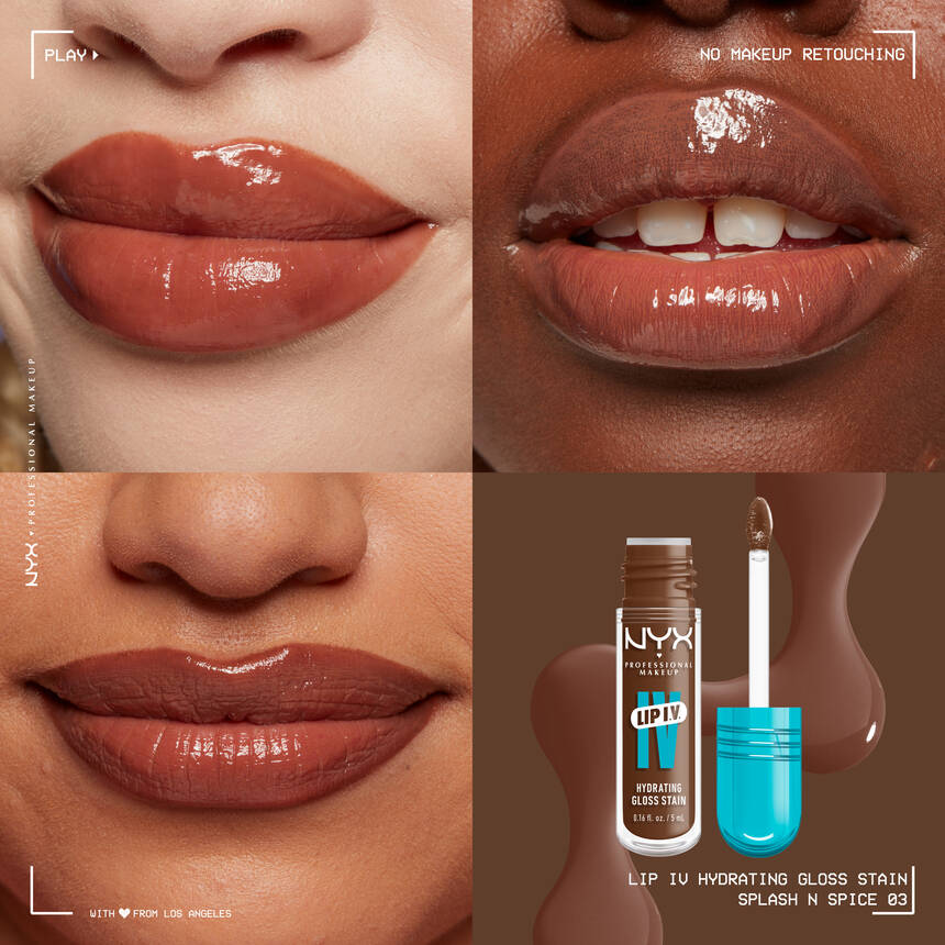 NYX Lip IV Hydrating Gloss Stain - 03 Splash N Spice