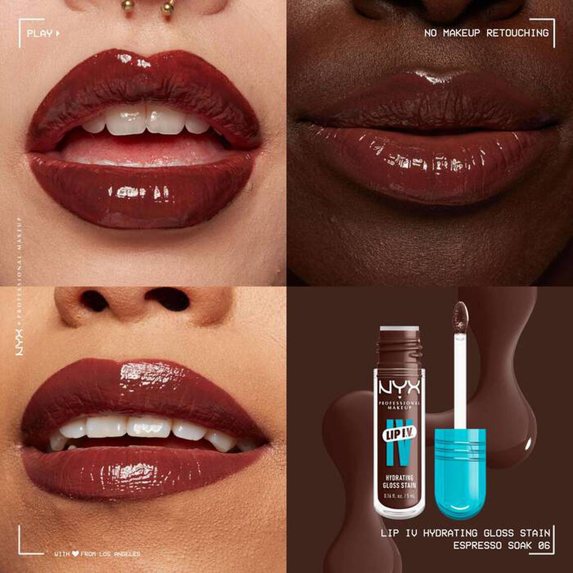 NYX Lip IV Hydrating Gloss Stain - 06 Espresso Soak