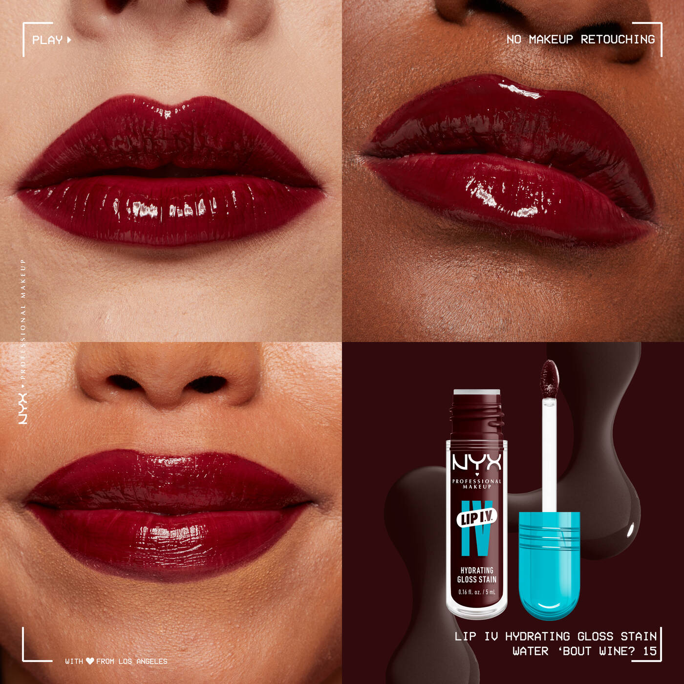 NYX Lip IV Hydrating Gloss Stain - 15 Water 'Bout Wine?